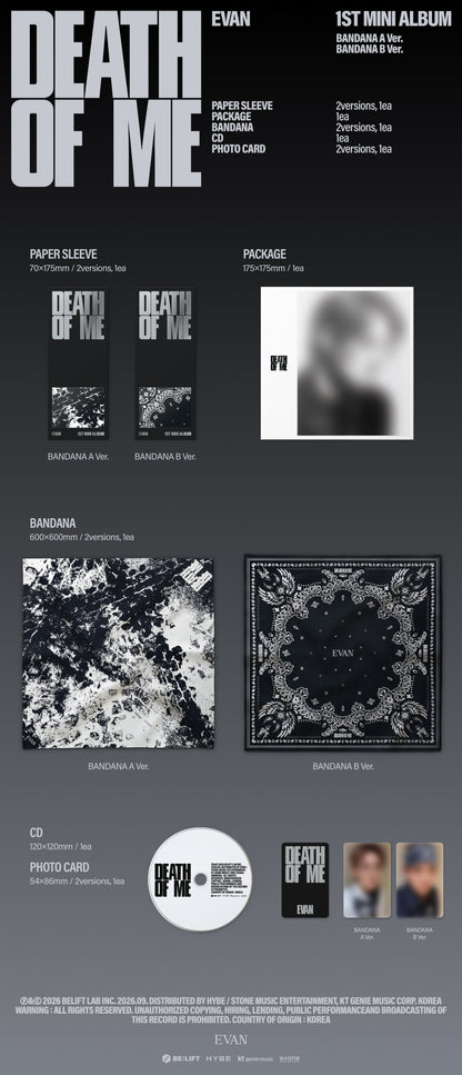 EVAN - 1st Mini Album [DEATH OF ME]