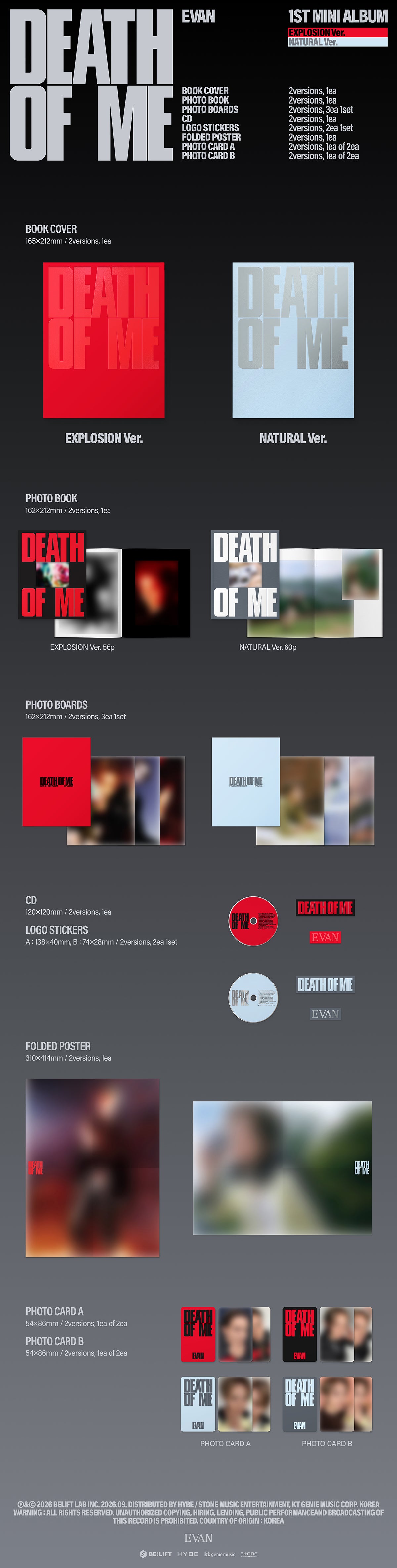 EVAN - 1st Mini Album [DEATH OF ME]