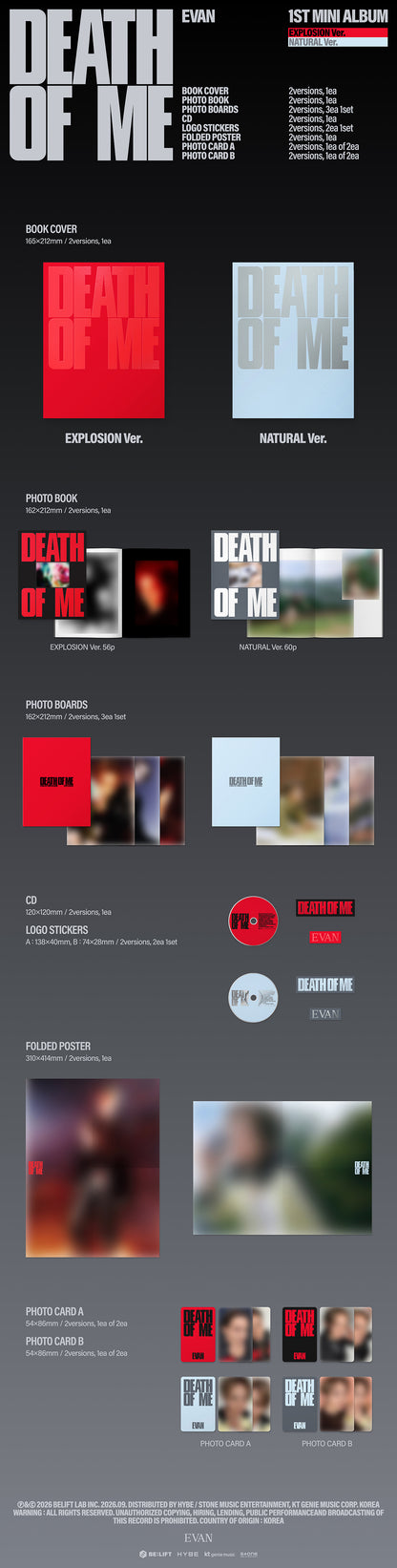 EVAN - 1st Mini Album [DEATH OF ME]