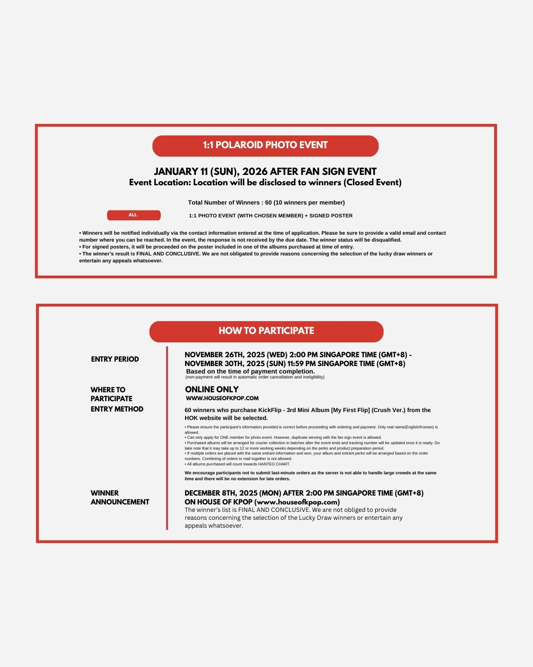 [SINGAPORE 1:1 POLAROID PHOTO EVENT] KickFlip - 3rd Mini Album [My First Flip] (CRUSH Ver.)