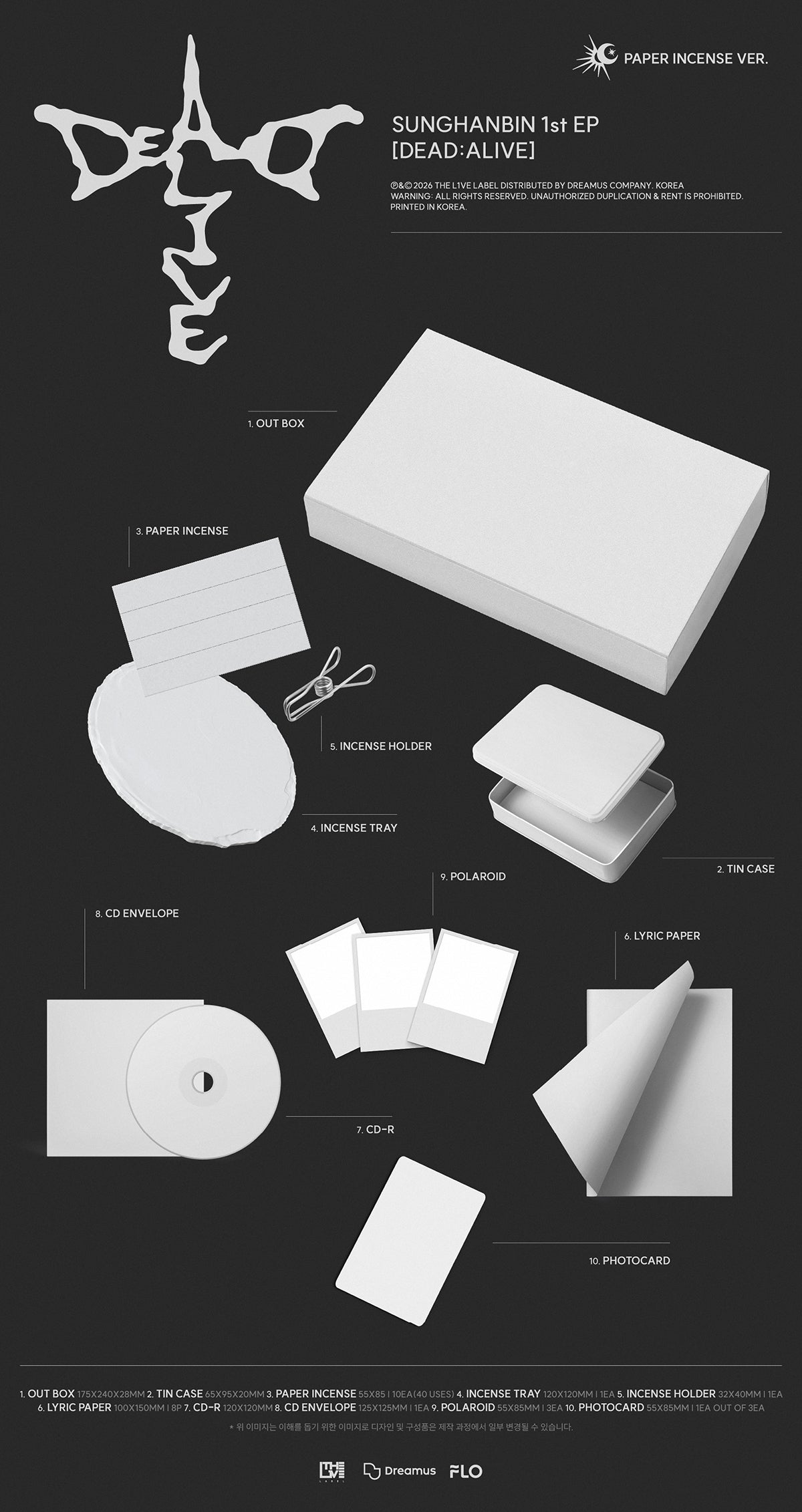 SUNG HANBIN - 1st Mini Album [DEAD:ALIVE]