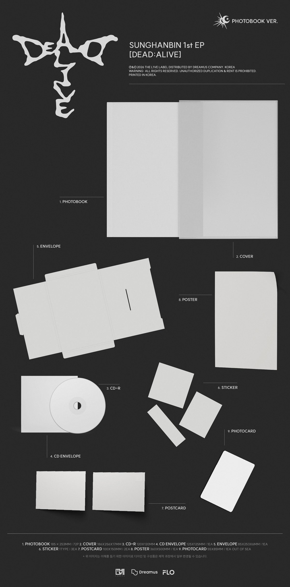 SUNG HANBIN - 1st Mini Album [DEAD:ALIVE]