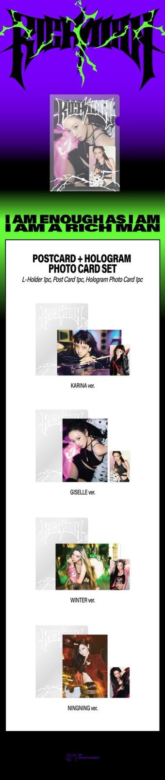 POSTCARD + HOLOGRAM PHOTO CARD SET-aespa WEEK - #Rich_Man POP-UP MD